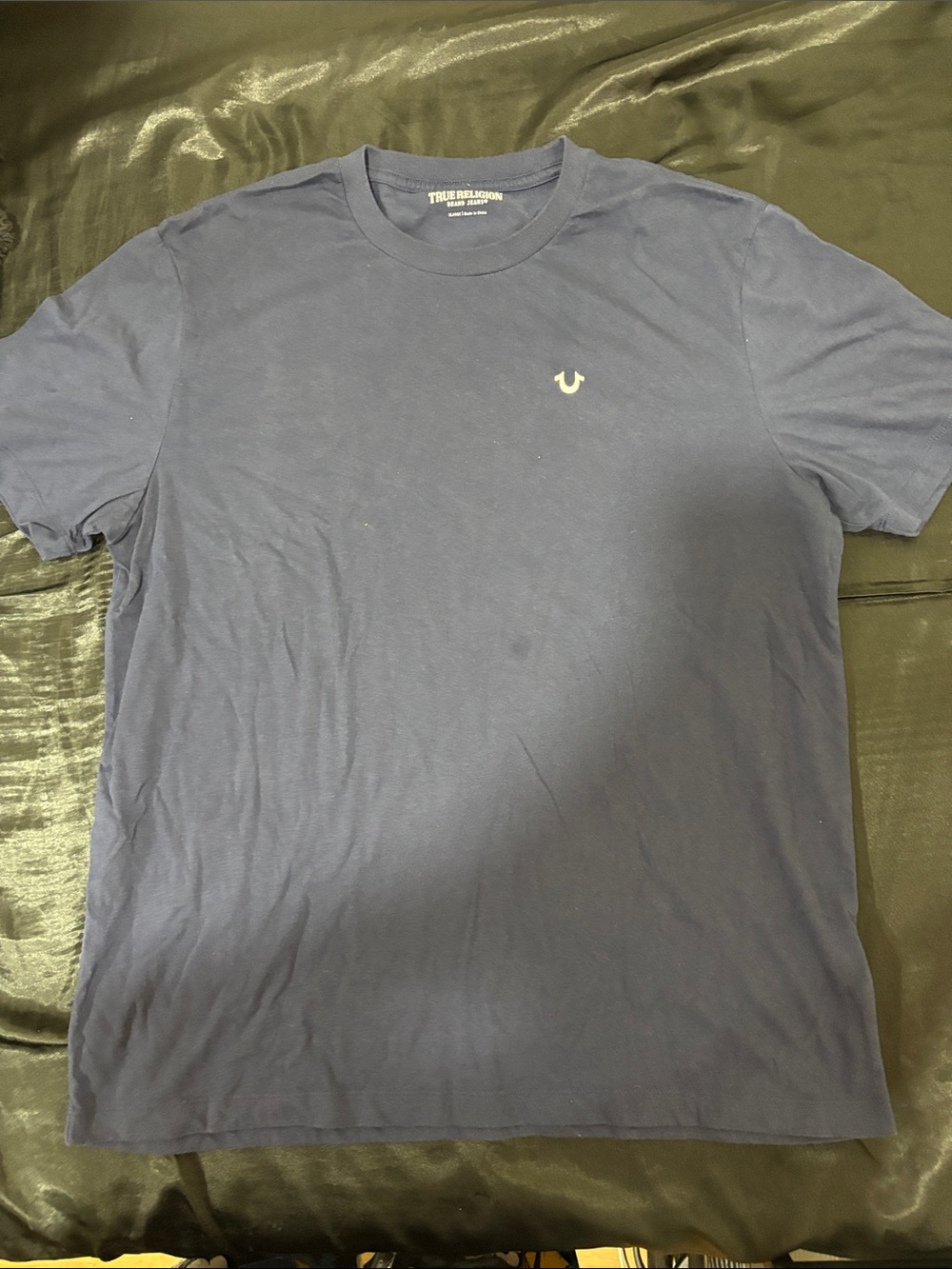 True Religion Men's Short-Sleeve Crew Tee in Navy Blue
